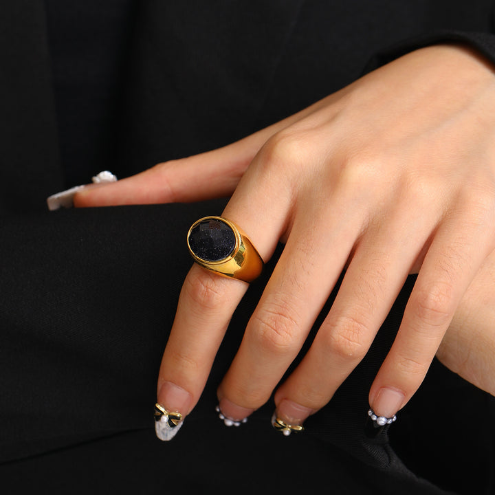 Olivenorma Natural Stone French Niche Simple Ring - image 13