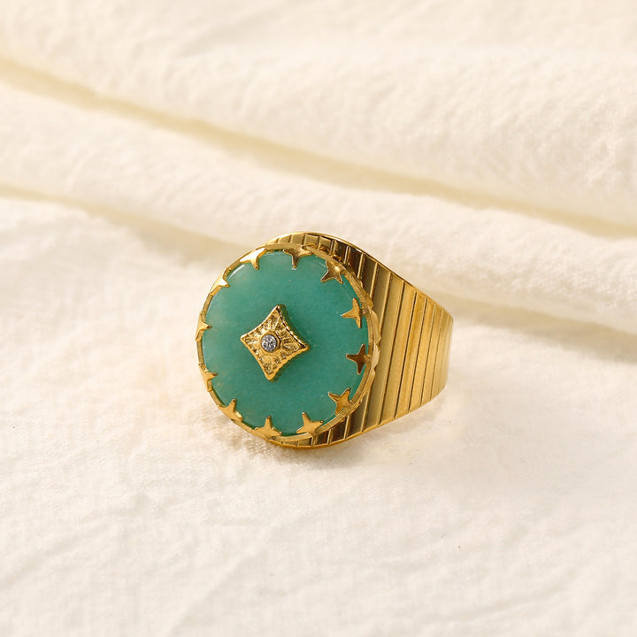Olivenorma African Turquoise Green Aventurine Claw Open Adjustable Ring - Green Aventurine - image 5