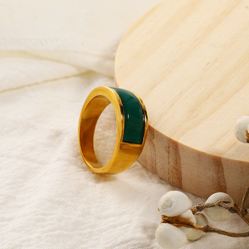 Olivenorma Green Cat's Eye Stone Ring - image 4