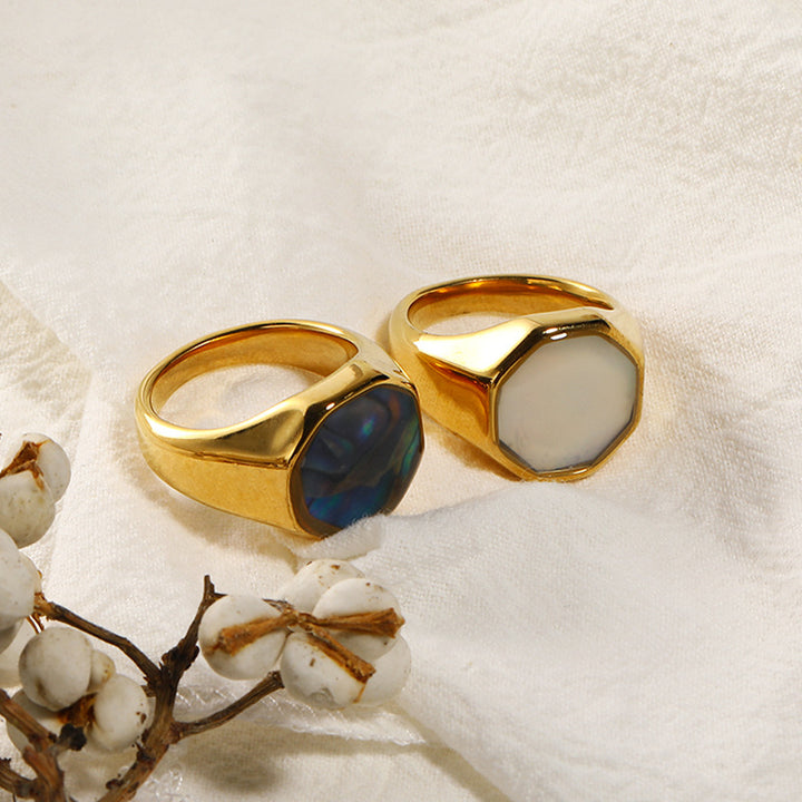 Olivenorma Geometry Nacre Abalone Shell Ring - image 7