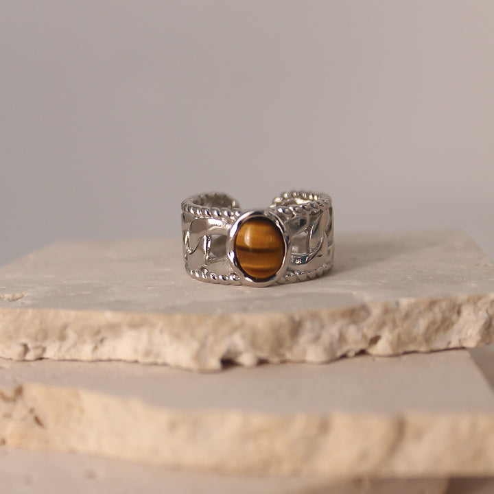 Olivenorma Tiger Eye Open Adjustable Width Ring - image 2