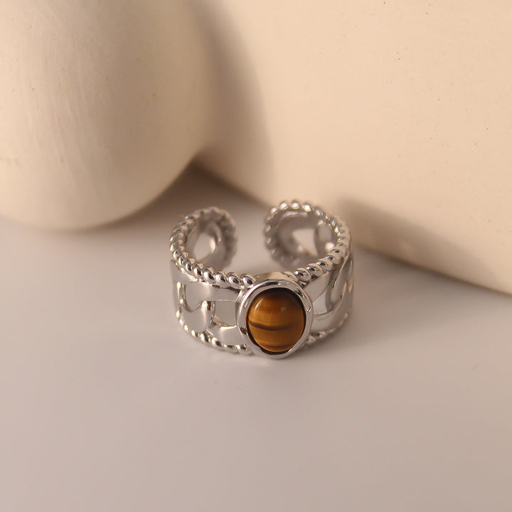 Olivenorma Tiger Eye Open Adjustable Width Ring - Tiger Eye - image 0