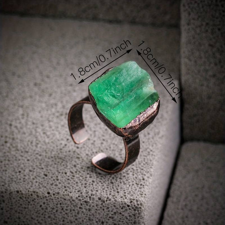 Olivenorma 1PC Natural Raw Stone Irregular Adjustable Ring - image 12