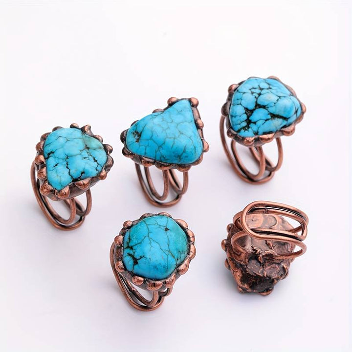 Olivenorma Irregular Turquoise Vintage Adjustable Ring - image 4