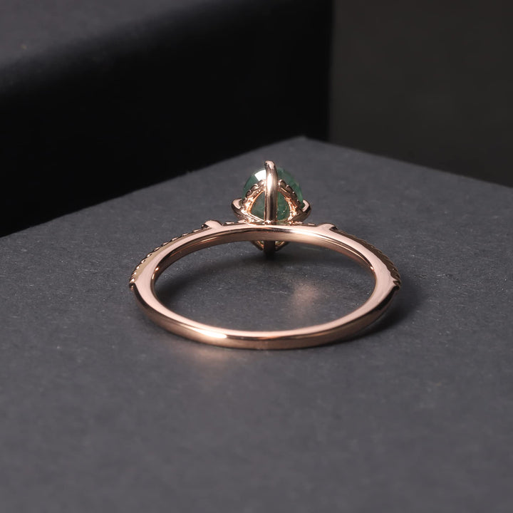 Olivenorma Moss Agate Engagement 925 Sterling Silver Ring - image 4