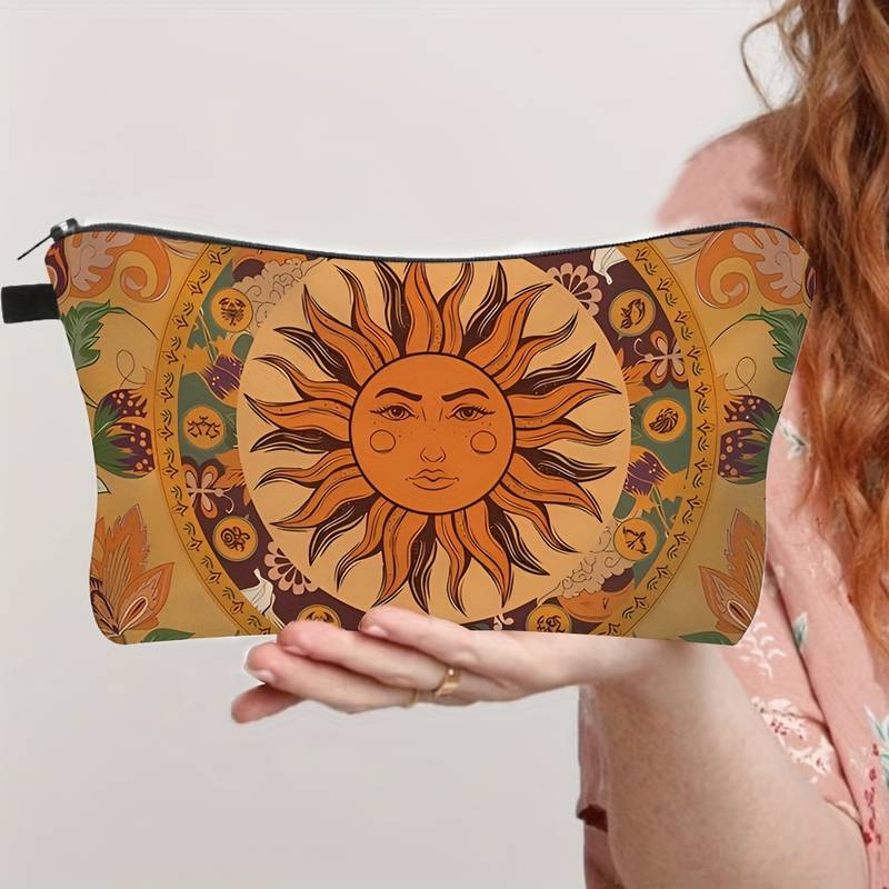 Olivenorma Sun Moon Star Pattern Cosmetic Bag - Sun - image 0
