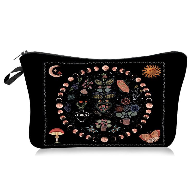 Olivenorma Moon Phase Sun Plant Pattern Cosmetic Bag - Moon Phase&Sun&Plant - image 0