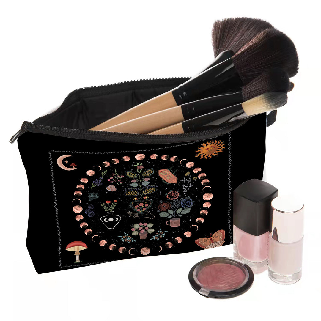 Olivenorma Moon Phase Sun Plant Pattern Cosmetic Bag - image 2