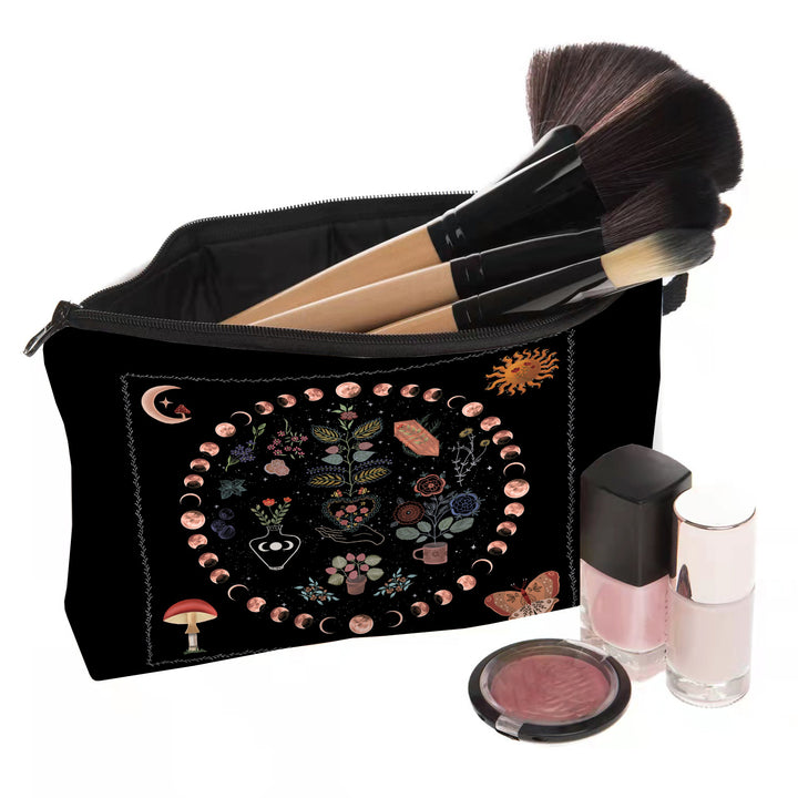 Olivenorma Moon Phase Sun Plant Pattern Cosmetic Bag - image 2