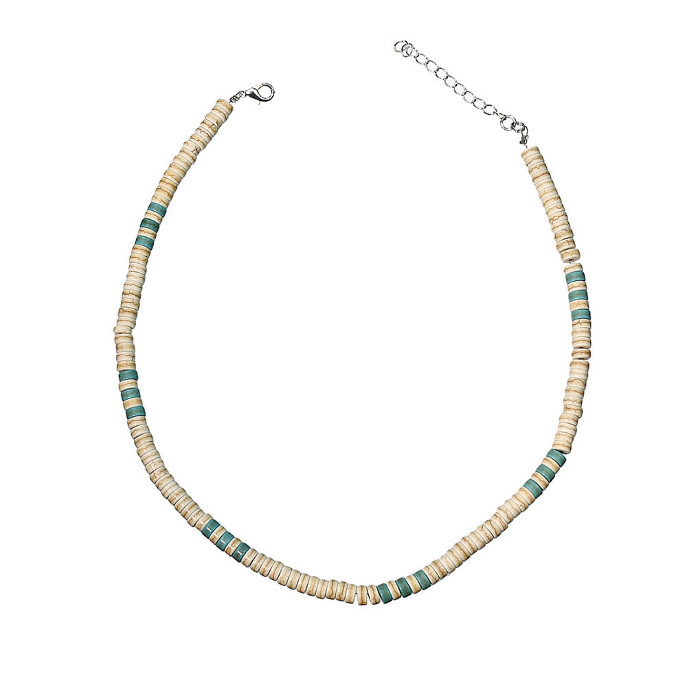Olivenorma Turquoise White Zircon Roller Bead Necklace - Turquoise&White Turquoise - image 3