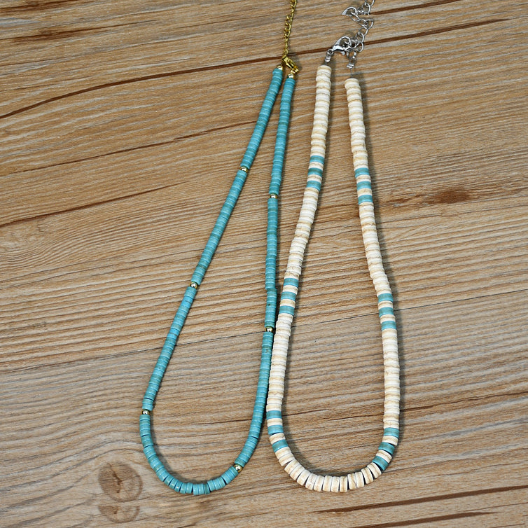 Olivenorma Turquoise White Zircon Roller Bead Necklace - image 15