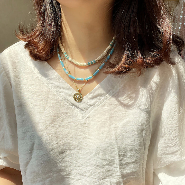 Olivenorma Larimar Turquoise Zircon Necklace Set - image 8