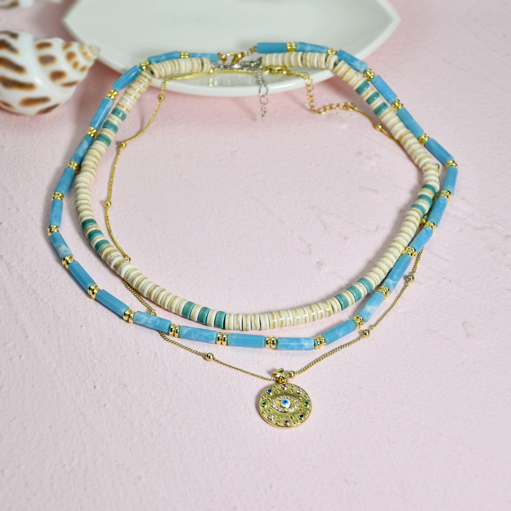 Olivenorma Larimar Turquoise Zircon Necklace Set - image 10