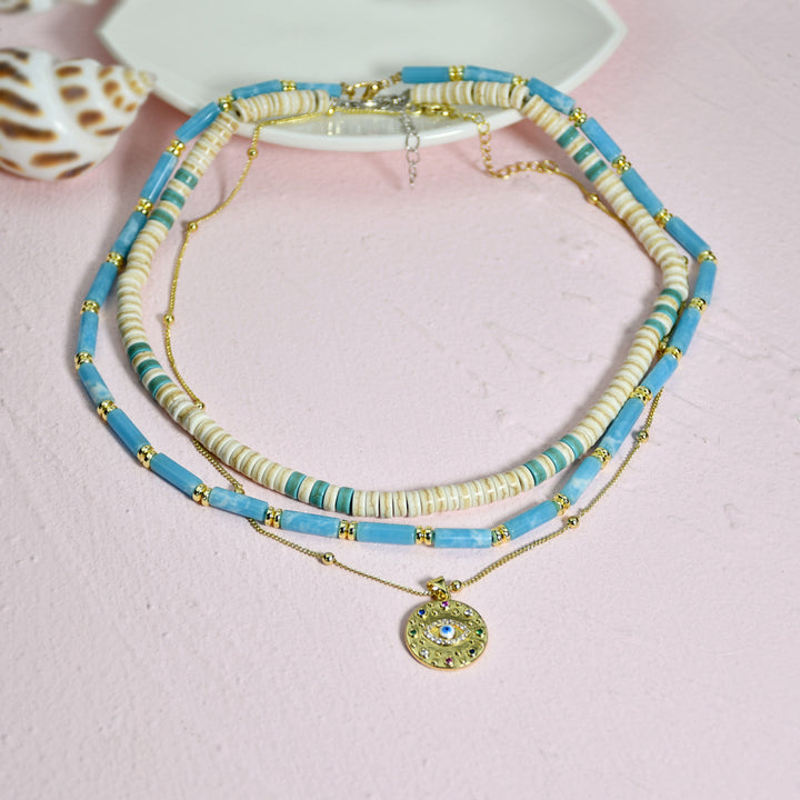 Olivenorma Larimar Turquoise Zircon Necklace Set - image 10