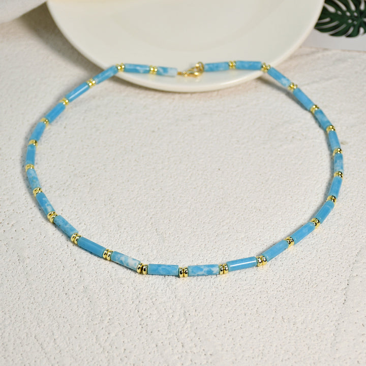 Olivenorma Larimar Turquoise Zircon Necklace Set - Larimar - image 1