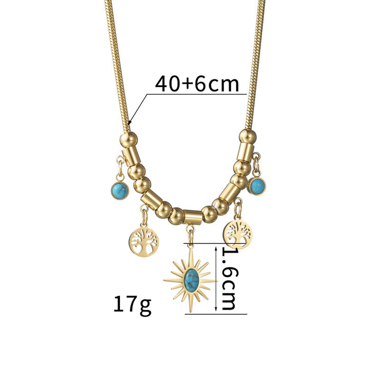 Olivenorma Turquoise Star Tree Of Life Pendant Necklace - image 3