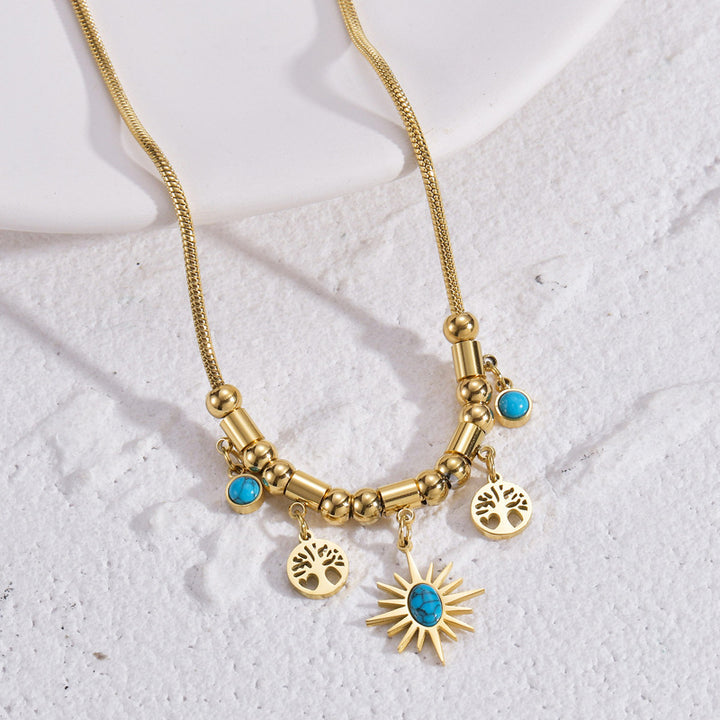 Olivenorma Turquoise Star Tree Of Life Pendant Necklace - Tree Of Life - image 0