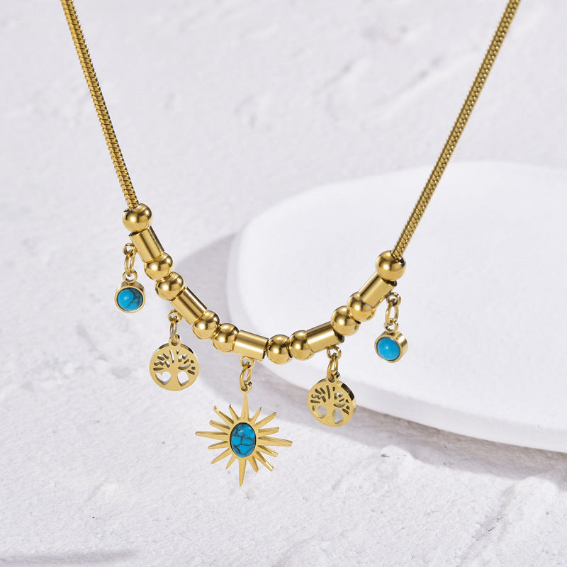 Olivenorma Turquoise Star Tree Of Life Pendant Necklace - image 1