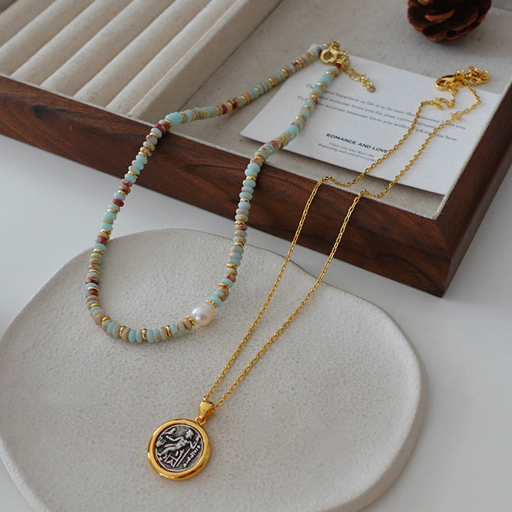 Olivenorma Emperor Stone Freshwater Pearl Beaded Necklace - image 6