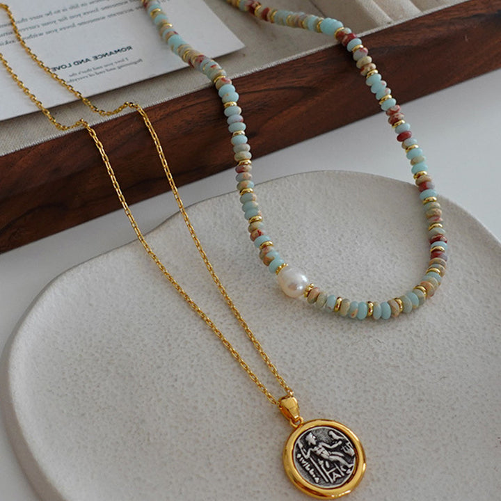 Olivenorma Emperor Stone Freshwater Pearl Beaded Necklace - image 9