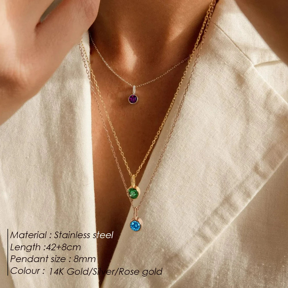 Olivenorma Constellation 8mm Birthstone Pendant Necklace - image 0