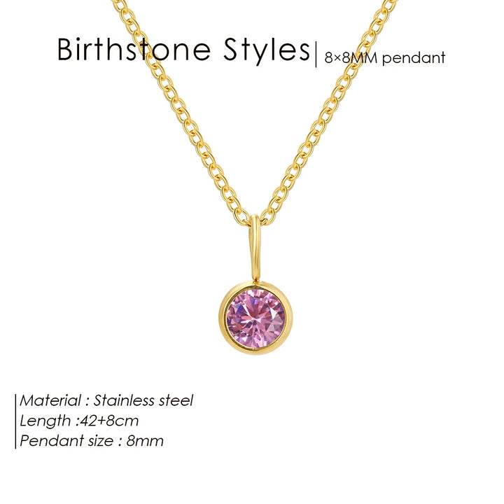 Olivenorma Constellation 8mm Birthstone Pendant Necklace - OCTOBER-Tourmaline - Rose Gold - image 19