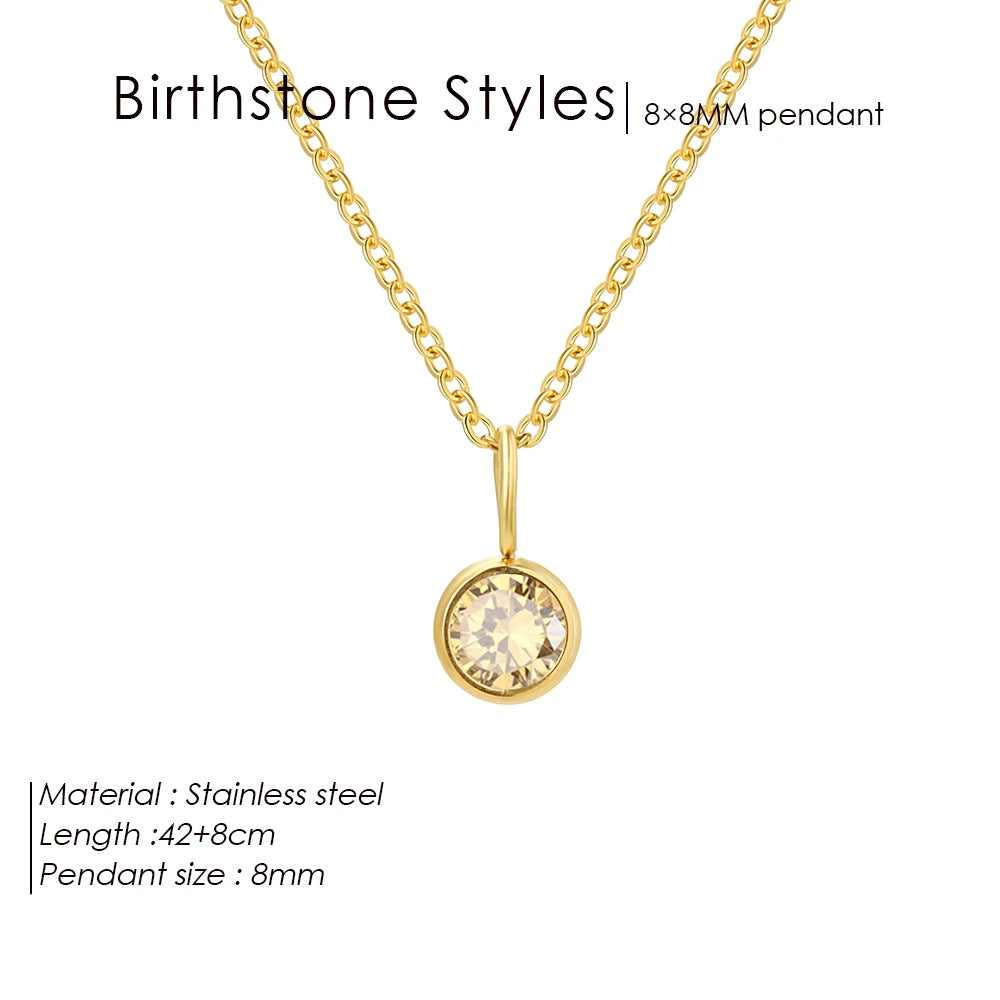Olivenorma Constellation 8mm Birthstone Pendant Necklace - NOVEMBER-Citrine - Rose Gold - image 21