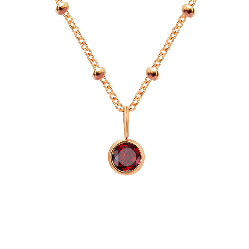 Olivenorma 8mm Round Birthstone Pendant Necklace - image 3