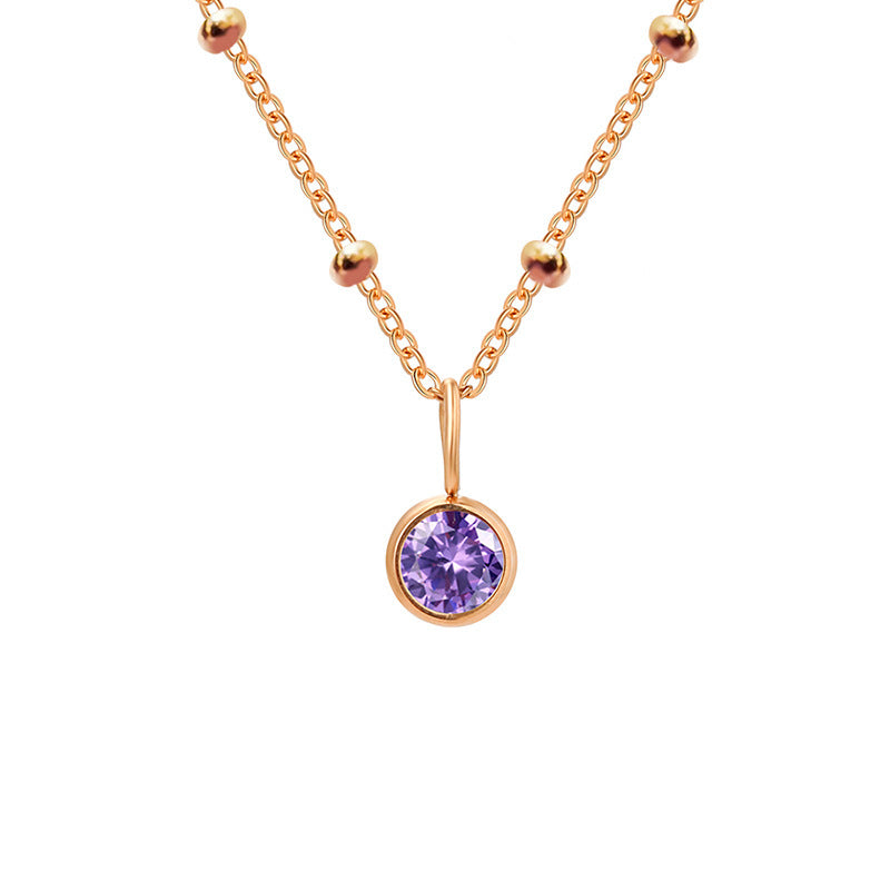 Olivenorma 8mm Round Birthstone Pendant Necklace - image 7