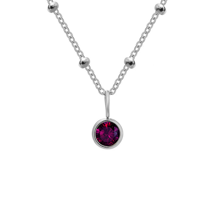 Olivenorma 8mm Round Birthstone Pendant Necklace - JUNE-Alexandrite - Silver - image 22