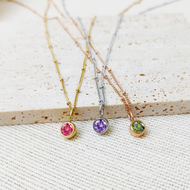 Olivenorma 8mm Round Birthstone Pendant Necklace - image 49
