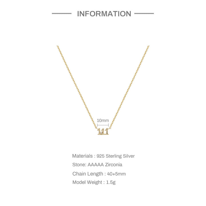 Olivenorma 925 Sterling Silver Angel Number Collarbone Necklace - image 8