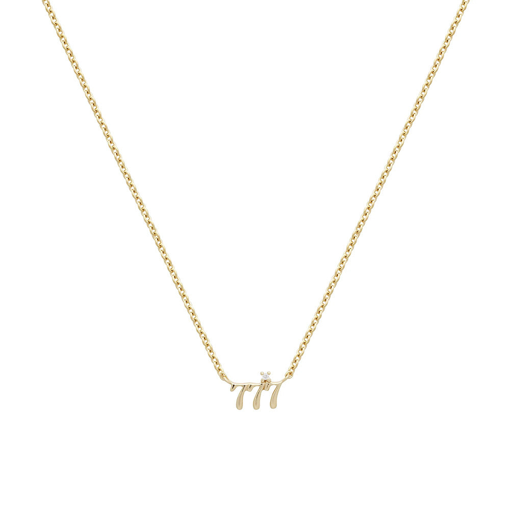 Olivenorma 925 Sterling Silver Angel Number Collarbone Necklace - 777 - image 6
