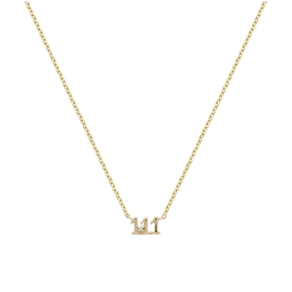 Olivenorma 925 Sterling Silver Angel Number Collarbone Necklace - 111 - image 1