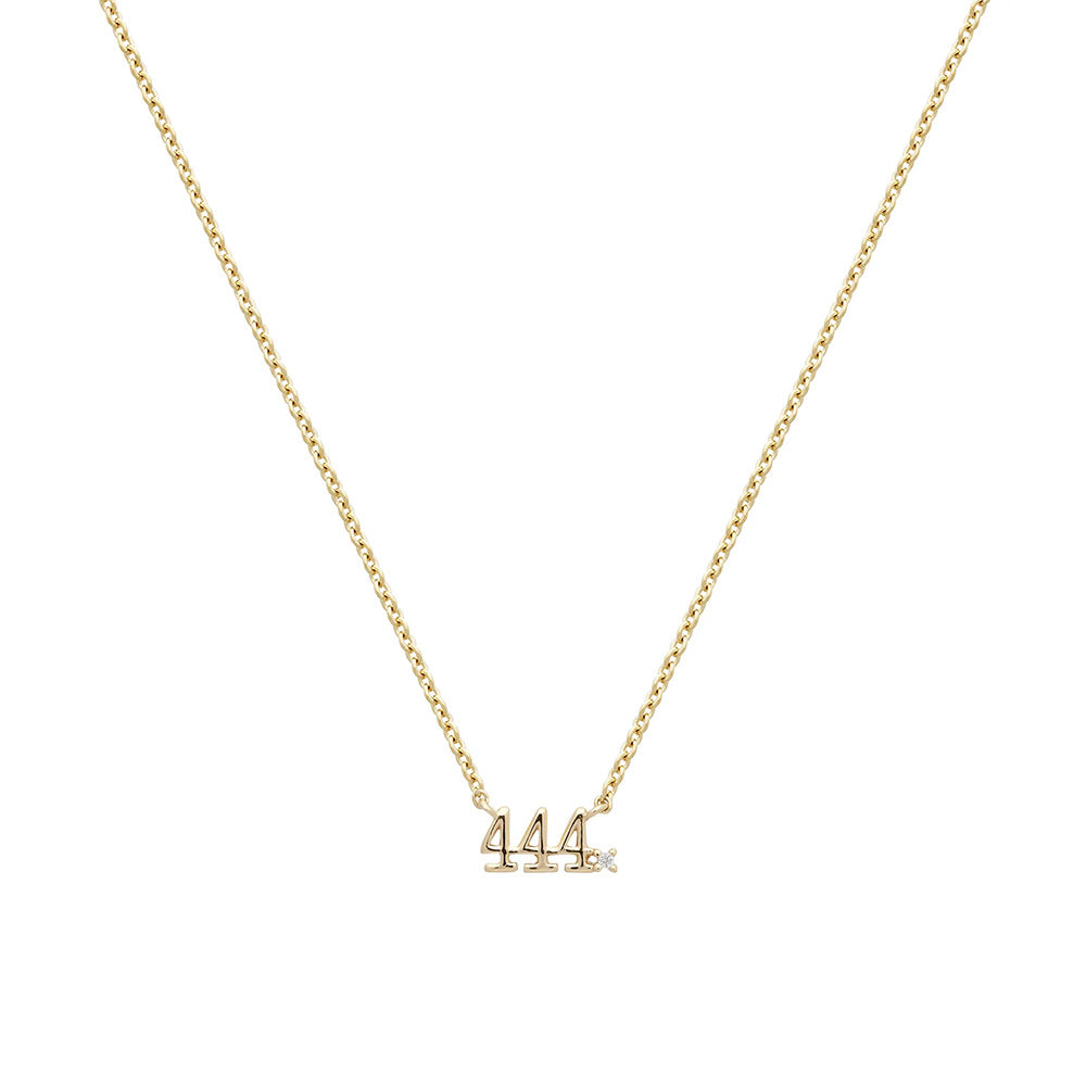 Olivenorma 925 Sterling Silver Angel Number Collarbone Necklace - 444 - image 5