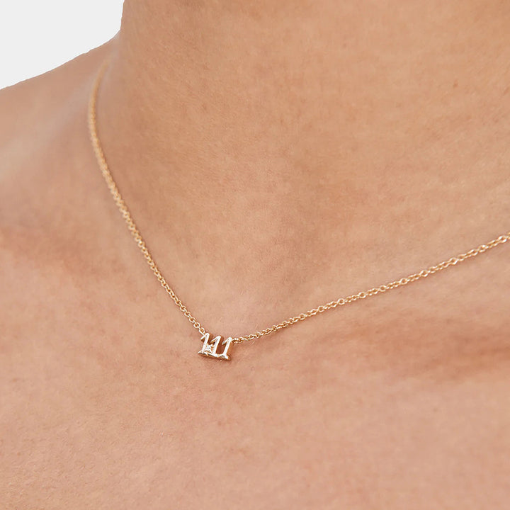 Olivenorma 925 Sterling Silver Angel Number Collarbone Necklace - image 2
