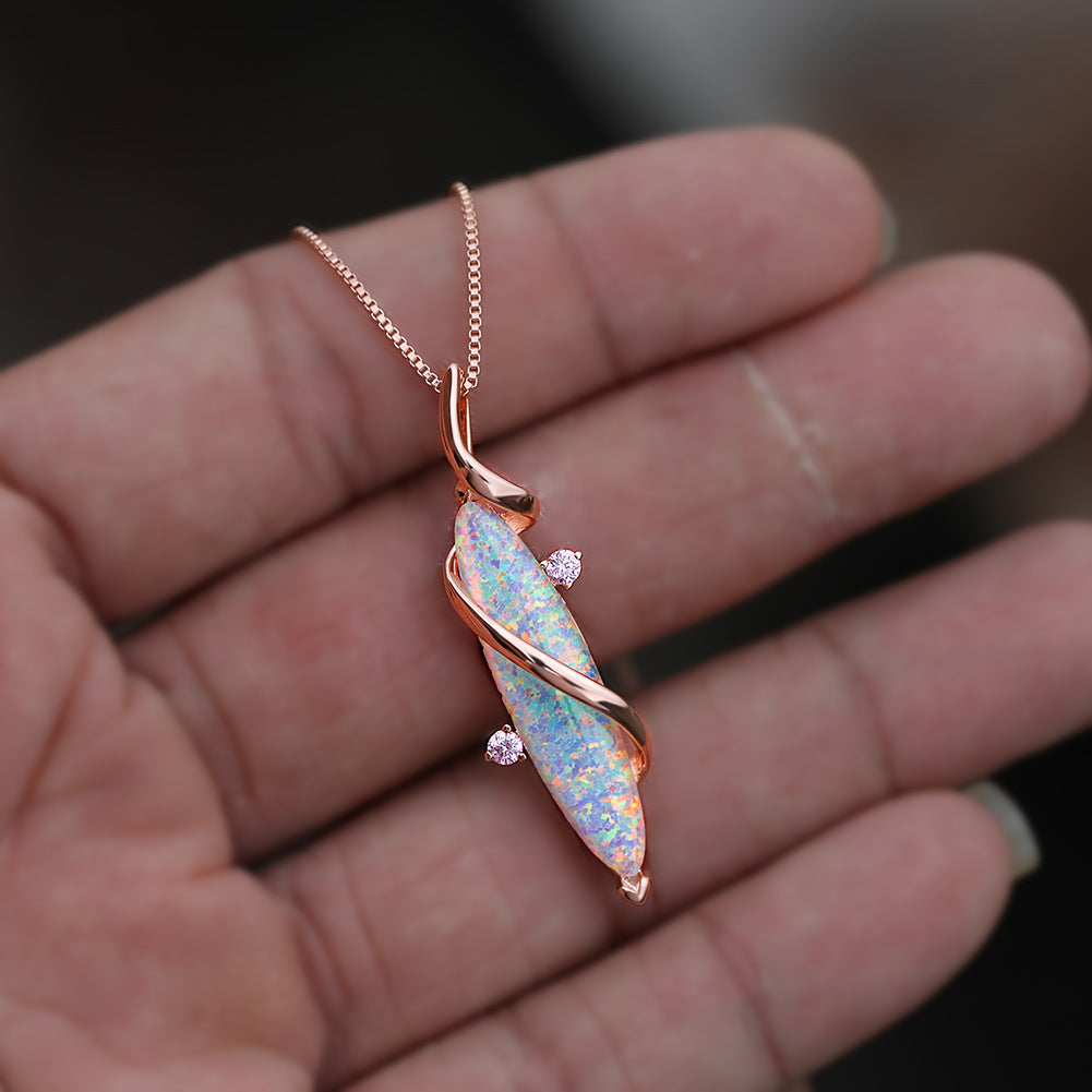 Olivenorma Special Horse Eye White Opal Pendant Necklace - image 0