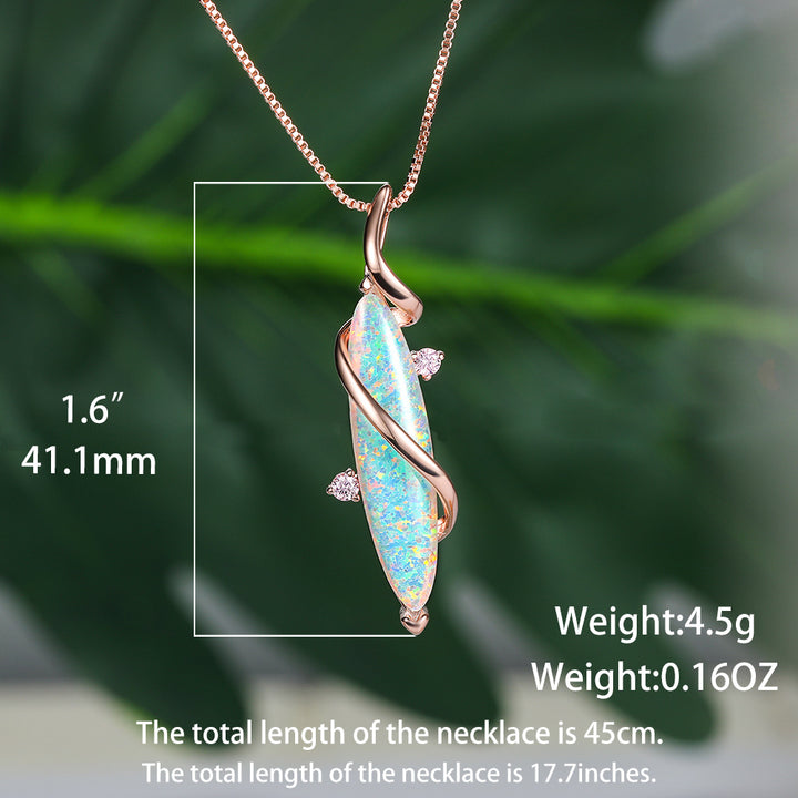 Olivenorma Special Horse Eye White Opal Pendant Necklace - image 11
