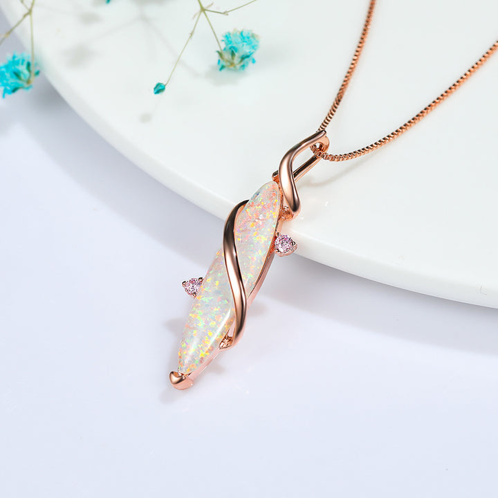 Olivenorma Special Horse Eye White Opal Pendant Necklace - image 2