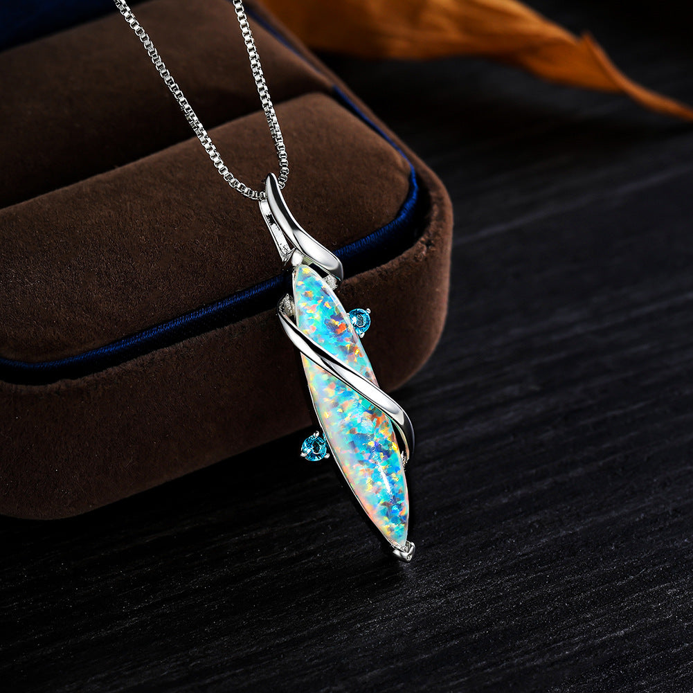 Olivenorma Special Horse Eye White Opal Pendant Necklace - image 8