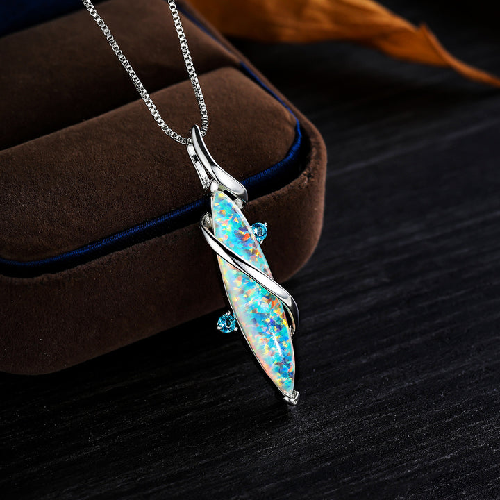 Olivenorma Special Horse Eye White Opal Pendant Necklace - image 8
