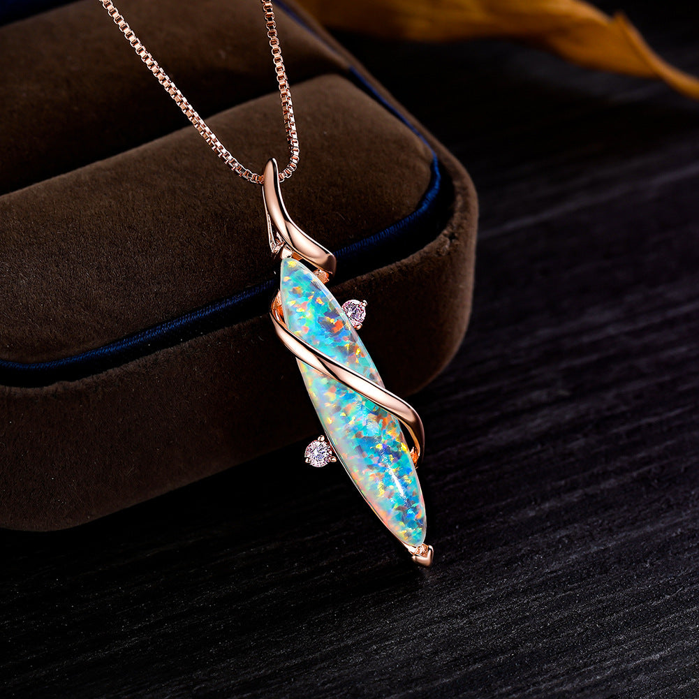 Olivenorma Special Horse Eye White Opal Pendant Necklace - image 3
