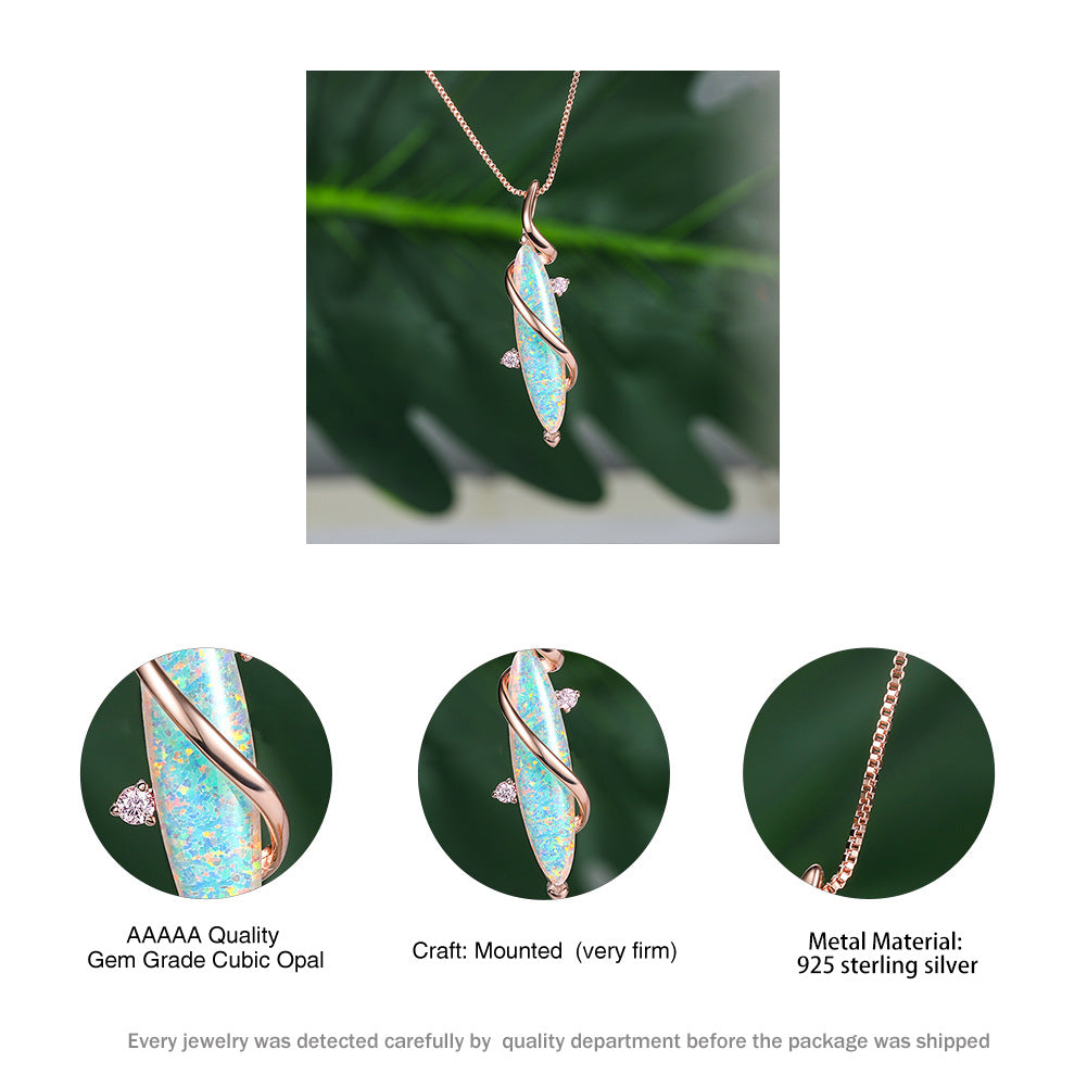 Olivenorma Special Horse Eye White Opal Pendant Necklace - image 10