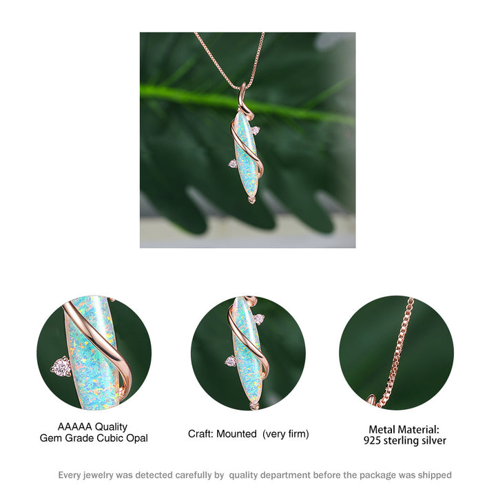 Olivenorma Special Horse Eye White Opal Pendant Necklace - image 10