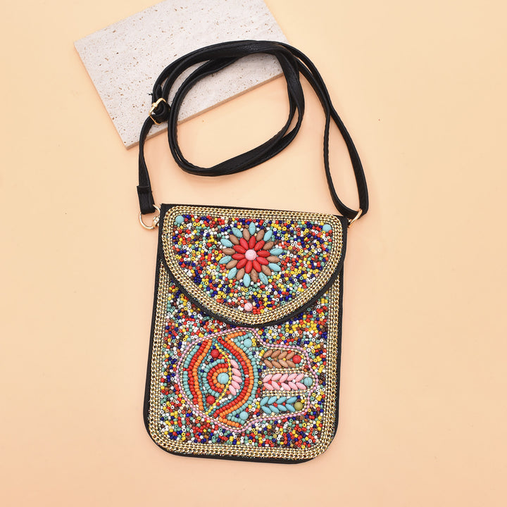 Olivenorma Bohemian Beaded Evil Eye Hamsa Mobile Phone Bag - image 12