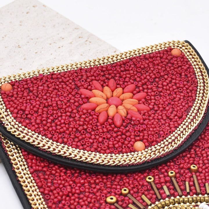Olivenorma Bohemian Beaded Evil Eye Hamsa Mobile Phone Bag - image 5