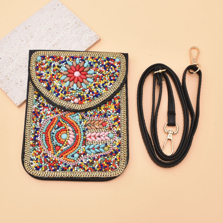 Olivenorma Bohemian Beaded Evil Eye Hamsa Mobile Phone Bag - image 11