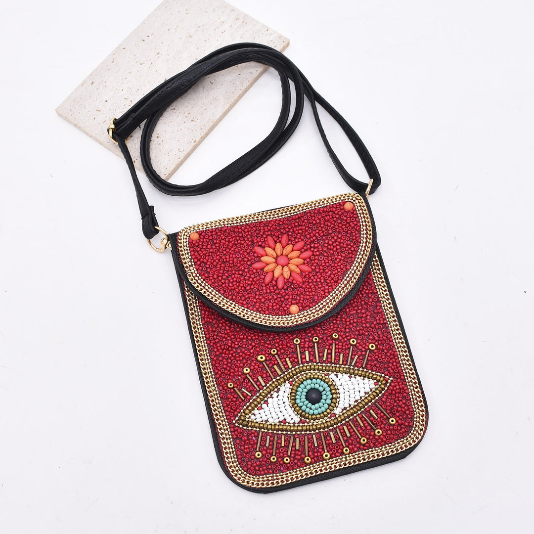 Olivenorma Bohemian Beaded Evil Eye Hamsa Mobile Phone Bag - image 2