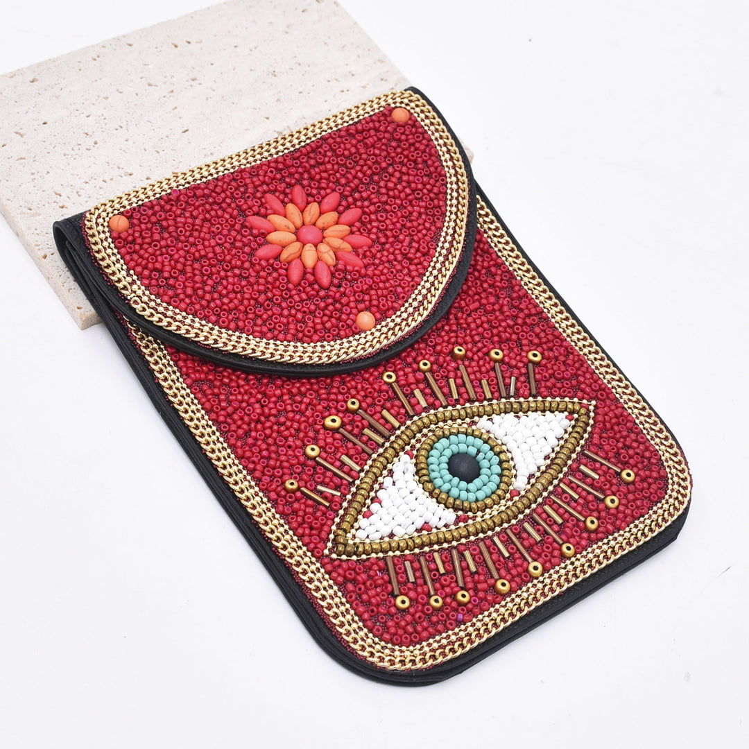 Olivenorma Bohemian Beaded Evil Eye Hamsa Mobile Phone Bag - image 4
