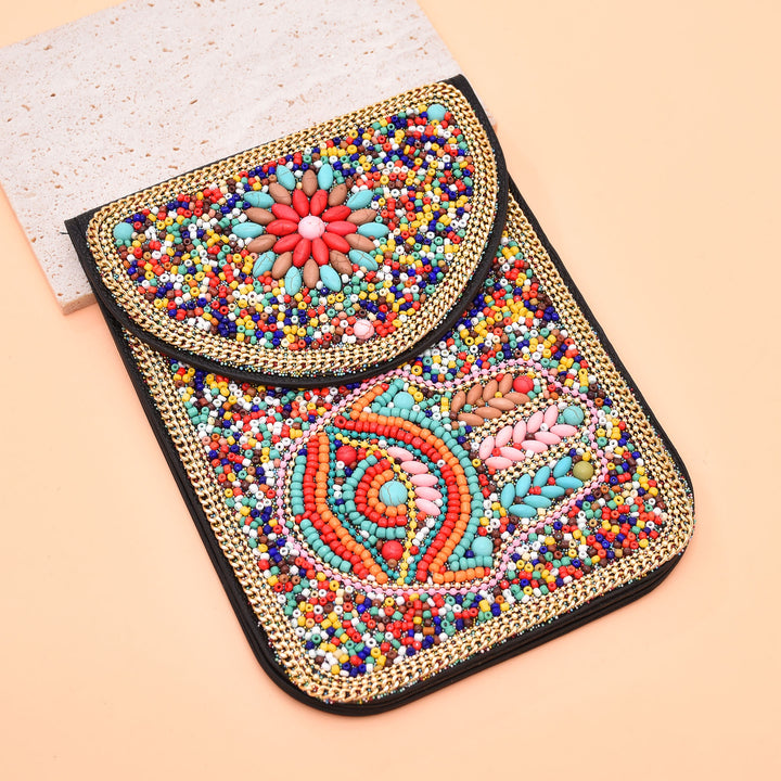 Olivenorma Bohemian Beaded Evil Eye Hamsa Mobile Phone Bag - image 13